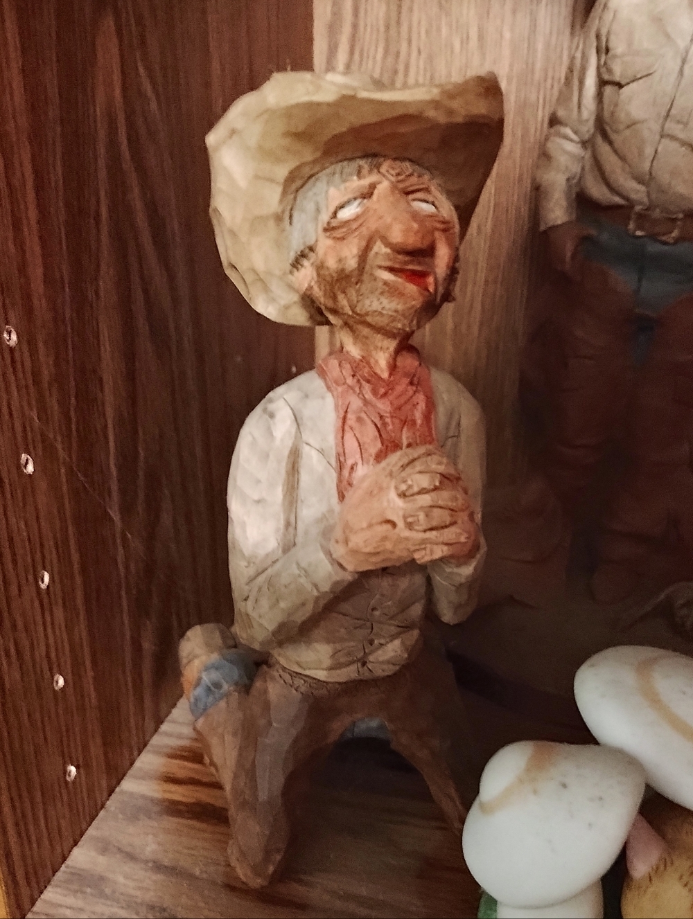 J B Taylor 6-9-90 Vintage Praying Cowboy signed and dated
